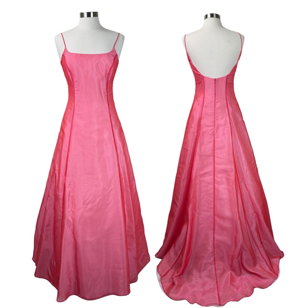 ABS by Allan Schwartz Iridescent Pink Evening Ball Gown Size 10 NWT Vintage Y2K - Picture 2 of 14
